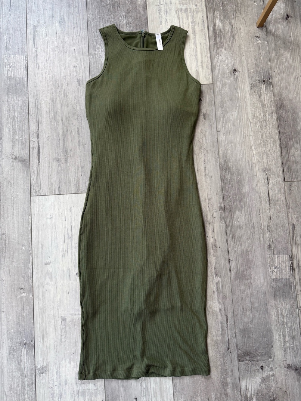 Popilush Built In Shapewear Sleeveless Midi Dress Large Green Modal Bodycon